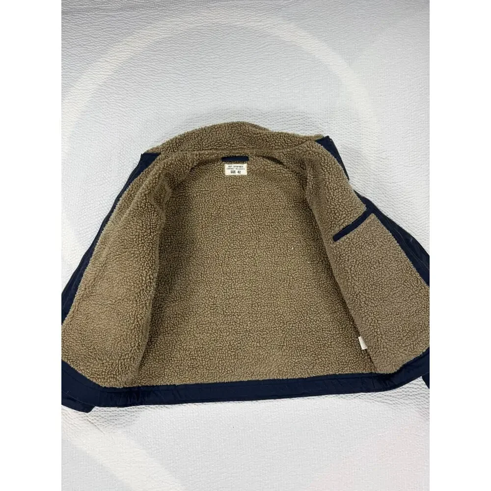 Vintage US Military Jacket Mens 42 Navy Department N-1 Deck Sherpa Lined Coat